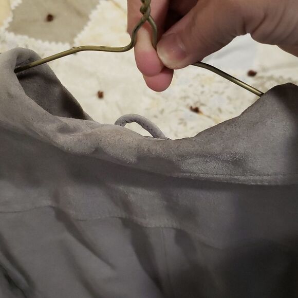Very Nice Ann Taylor Gray Suede Leather Jacket Sz S - Picture 4 of 13